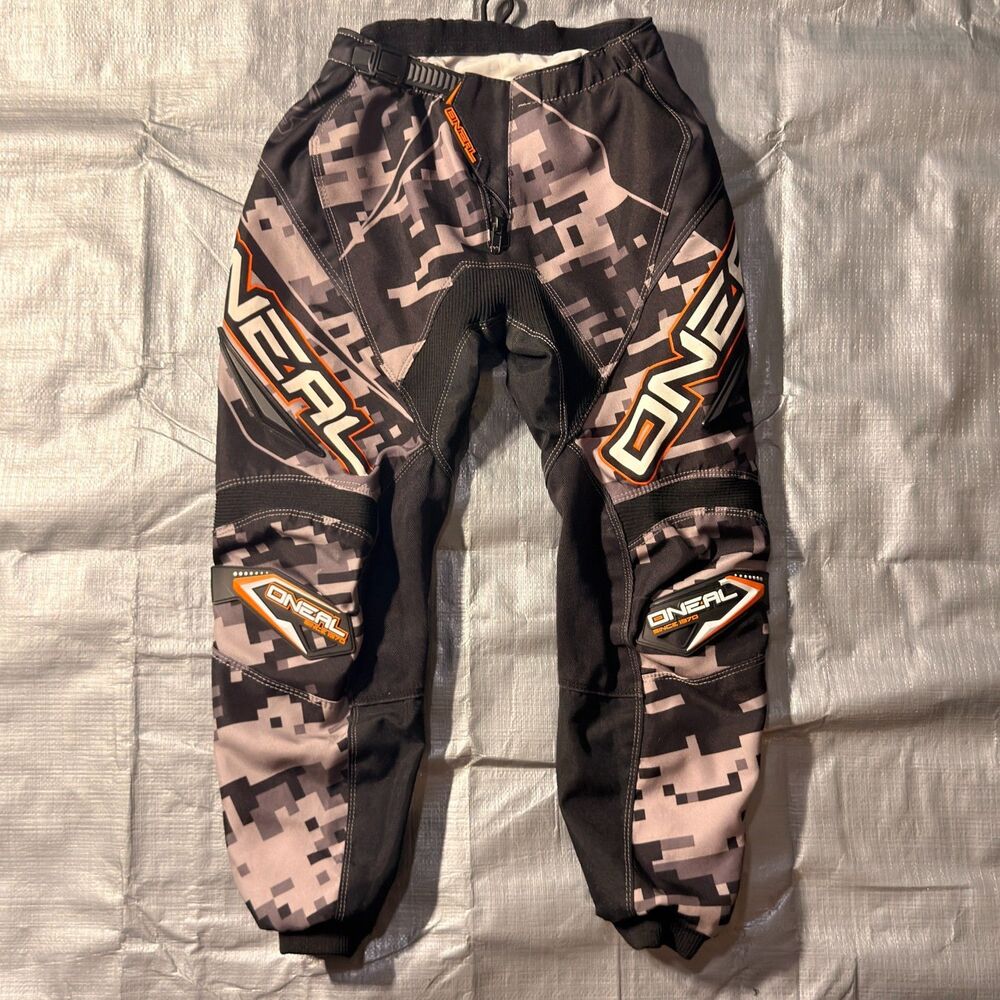 O'Neal Element Series Motocross Pants Youth Size 8/10 Grey Digital Camo